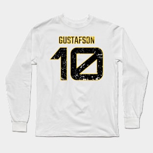 Megan Gustafson Yellow Distressed Jersey Number 10 BP-14 Long Sleeve T-Shirt